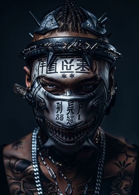 Cyberpunk Mask with Spikes