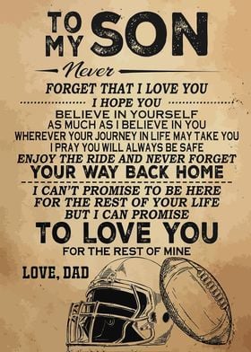 To My Son - Football Dad