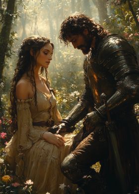 Knight and Lady in Forest