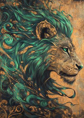 Emerald and Bronze Lion