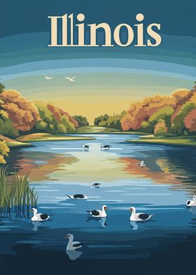 Illinois Landscape Poster