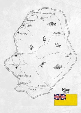 Handdrawn Map of Niue