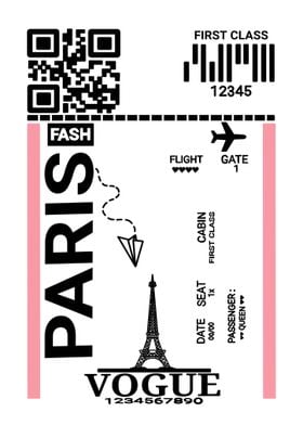 Paris Vogue Boarding Pass