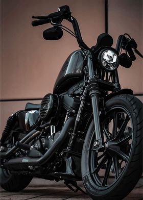 Black Motorcycle Close-Up