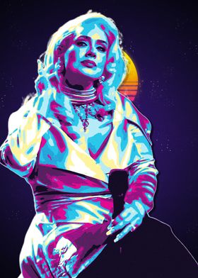 Adele Retro Pop Art Portrait