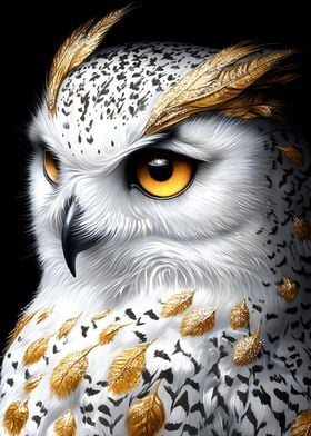 Golden Owl Portrait