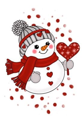 Cute Snowman with Heart