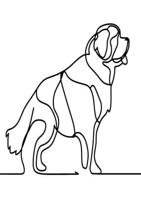 One Line Dog Art