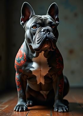 Tattooed French Bulldog