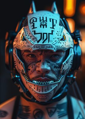 Cyberpunk Helmet Portrait