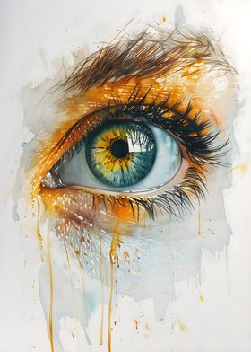 Watercolor Green Eye Art