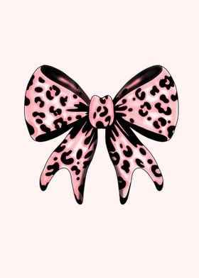 Pink Leopard Bow