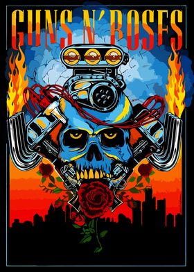 Guns N' Roses Skull Engine