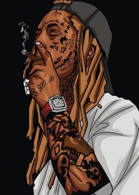 Lil Wayne Cartoon Portrait