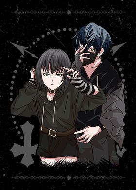 Anime Couple in Dark Style