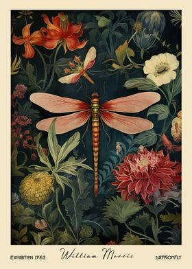 Dragonfly William Morris  Floral