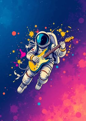 Astronaut Playing Guitar