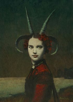 Horned Lady In Red