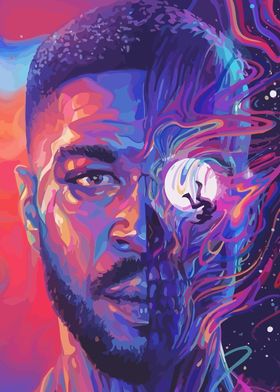 Kid Cudi man on the moon