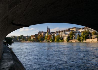 Basel Skyline From Under Bridge