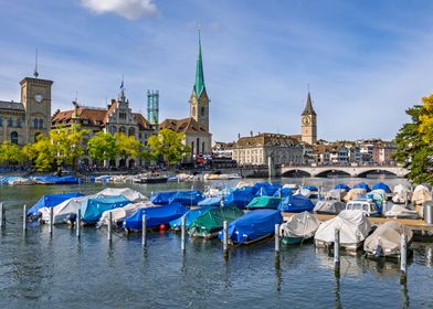 Zurich Skyline River View