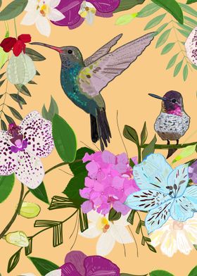 Hummingbirds and Orchids