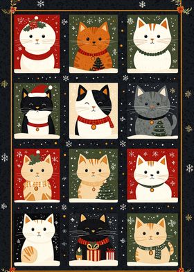 Christmas Cats Collage