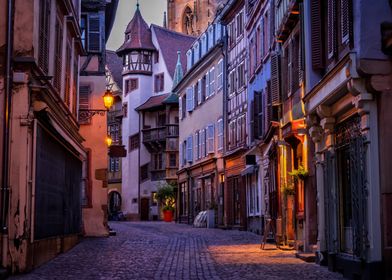 Evening In Colmar Old Town In France