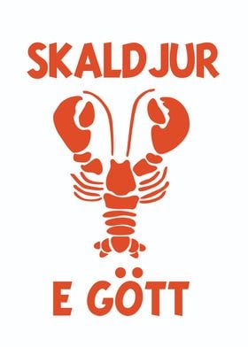 Lobster Design with Swedish Text