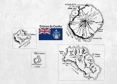 Handdrawn Map of Tristan da Cunha