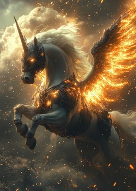 Fiery Winged Unicorn