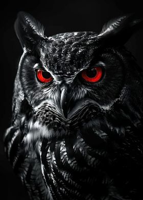 Red-Eyed Owl Portrait