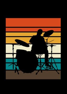 Drummer Silhouette Sunset