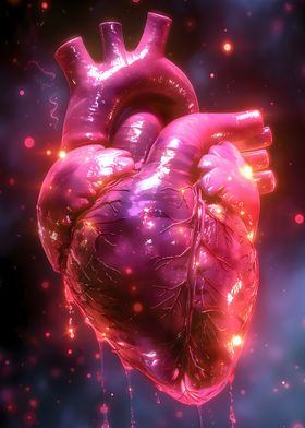 Glowing Anatomical Heart