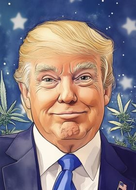 Trump Marijuana Portrait