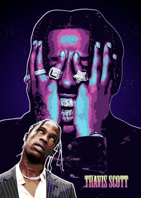 Travis Scott Style Retro Portrait