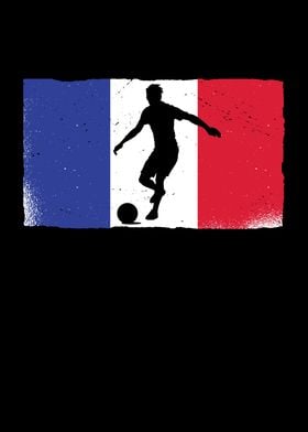 French Football Player Silhouette