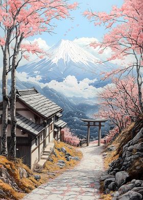 Mount Fuji Spring Landscape