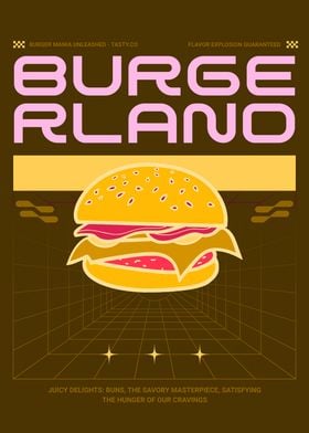 Burgerland Retro Poster