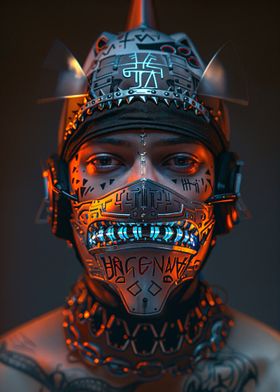 Cyberpunk Mask Portrait