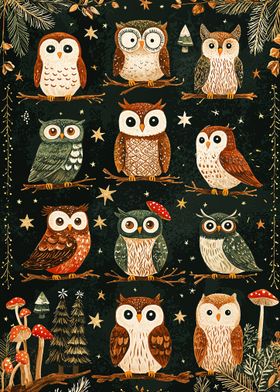 Owl Pattern Illustration