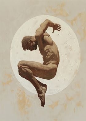 Man Leaping Through Moon