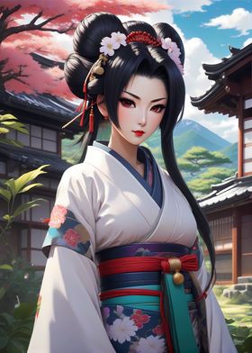 Anime Geisha in Kimono