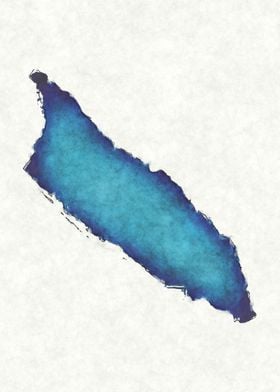 Aruba watercolor map