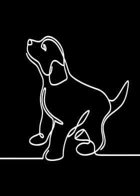 One Line Dog Art