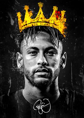 Neymar Jr. King Portrait (Vector Art)