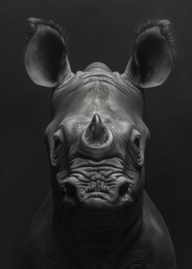 Black Rhino Portrait