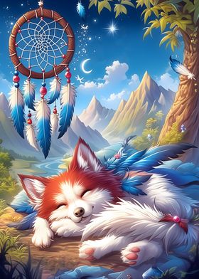 Sleeping Fox Dreamcatcher