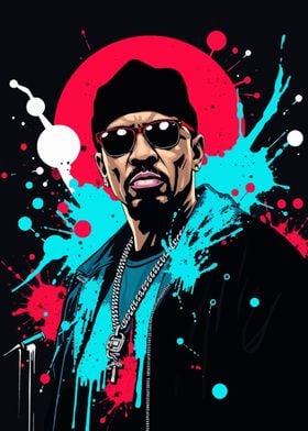 Rapper Portrait with Splashes Pop Art