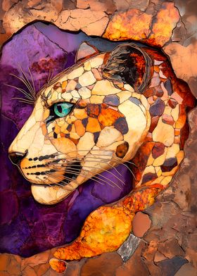 Leopard Mosaic Art